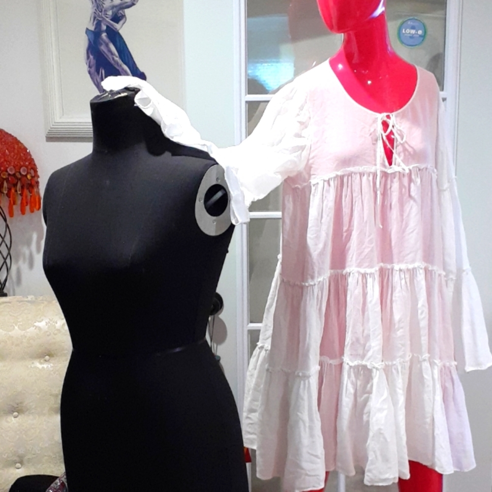 BCBG white boho dress